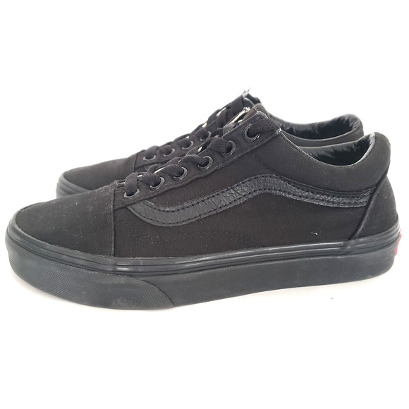 VANS Off The Wall SIZE 4 (MENS) 5.5 (WOMEN) Youth Lace Up Sneakers Black - Picture 1 of 13